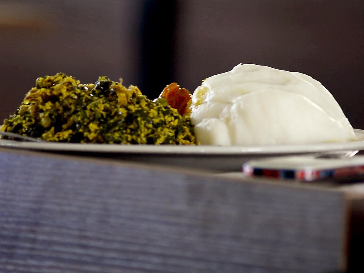 Pounded Yam with Egusi/Vegetable Soup — Nigerian
