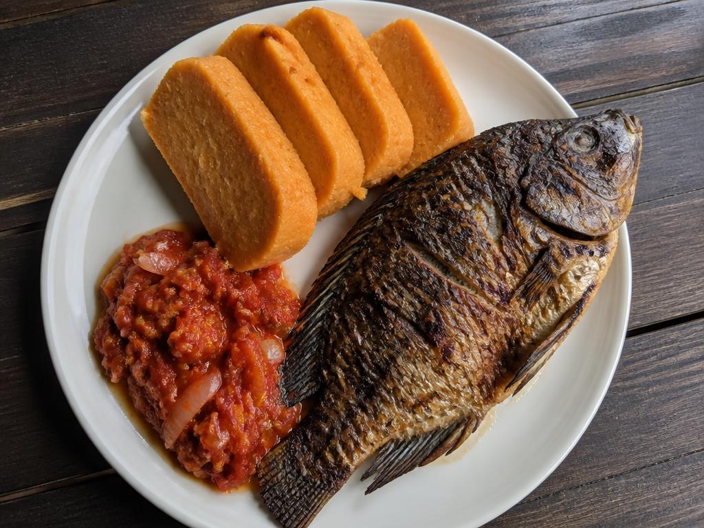 Amiwo with Grilled Fish — Beninese